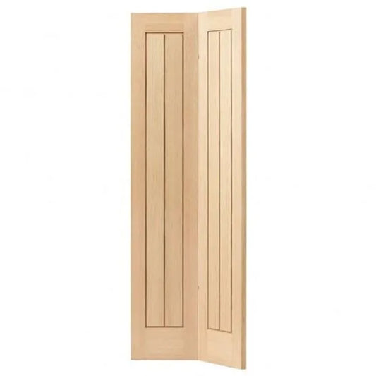 Liberty Internal Oak Thames Grooved Vertical Panel Bi-Fold Door