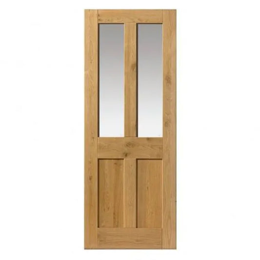 Liberty Rustic Victorian Fully Finished Oak Clear Glass Internal Door - 1981mm x 762mm (78 inch x 30 inch)