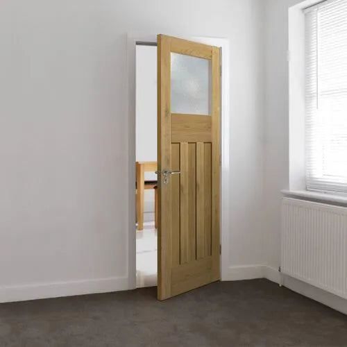 Liberty DX 1930s Edwardian Fully Finished Oak 1 Light Glass Internal Door - 1981mm x 762mm (78 inch x 30 inch)