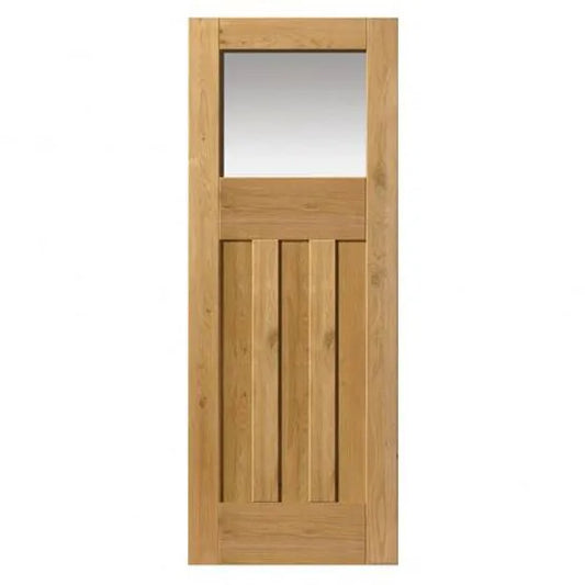 Liberty DX 1930s Edwardian Fully Finished Oak 1 Light Glass Internal Door - 1981mm x 762mm (78 inch x 30 inch)