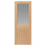 Liberty Internal Oak Thames Glazed Door Clear Glass With Etched Lines