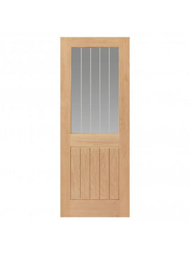 Liberty Internal Oak Thames Glazed Door Clear Glass With Etched Lines
