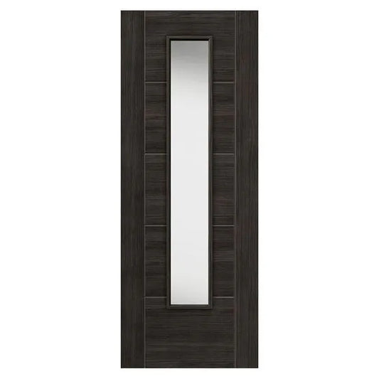 Liberty Tigris Cinza Contemporary Fully Finished Dark Grey Clear Glazed Internal Door