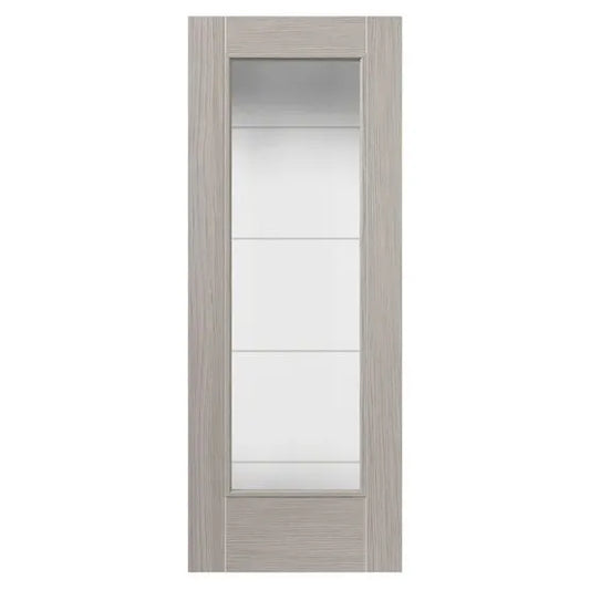 Liberty Tigris Lava Light Grey Fully Finished Clear Glass Internal Door