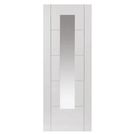 Liberty Tigris White Primed Slim 1 Light Clear Glass Internal Door