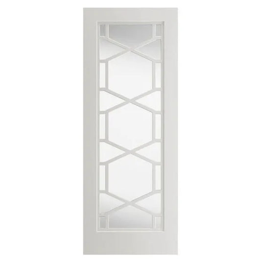Liberty Quartz Retro White Primed Clear Glass Internal Door