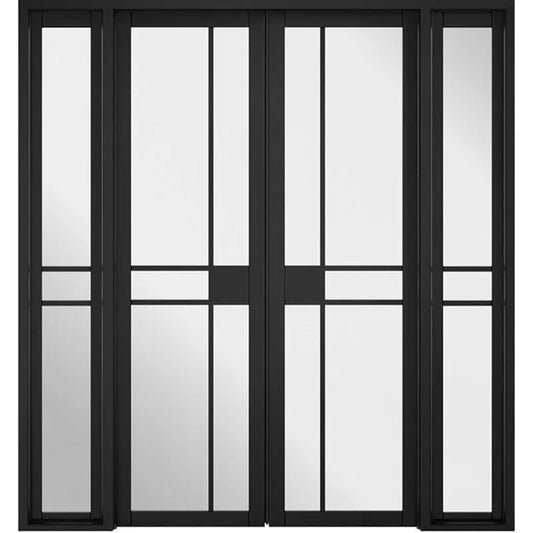 Internal Black Greenwich W6 Room Divider Doorset Industrial Style