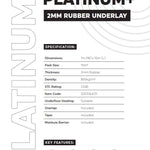 Timba Trek Platinum Plus 2mm Rubber Underlay 10 Square Metre Roll