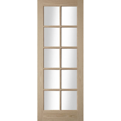 Internal Oak SA 10 Light Glazed Door Clear Glazed