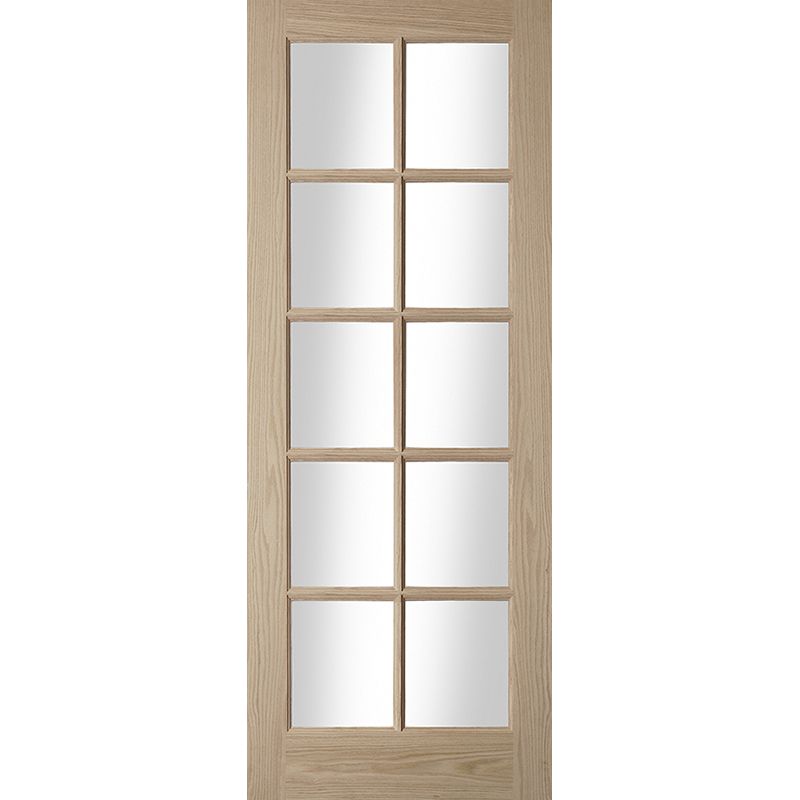 Internal Oak SA 10 Light Glazed Door Clear Glazed