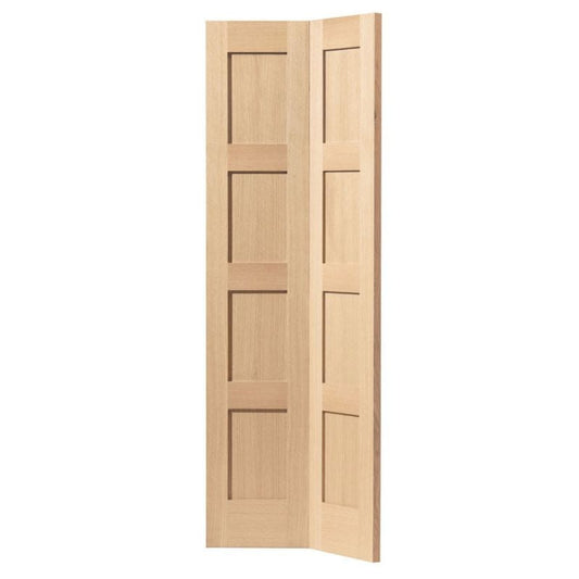 Liberty Internal Oak Snowdon Bi-Fold Door Shaker 4 Panel