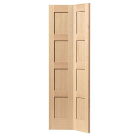 Liberty Internal Oak Snowdon Bi-Fold Door Shaker 4 Panel