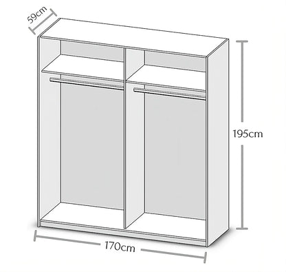 Time 2 Sliding Door Wardrobe 170cm