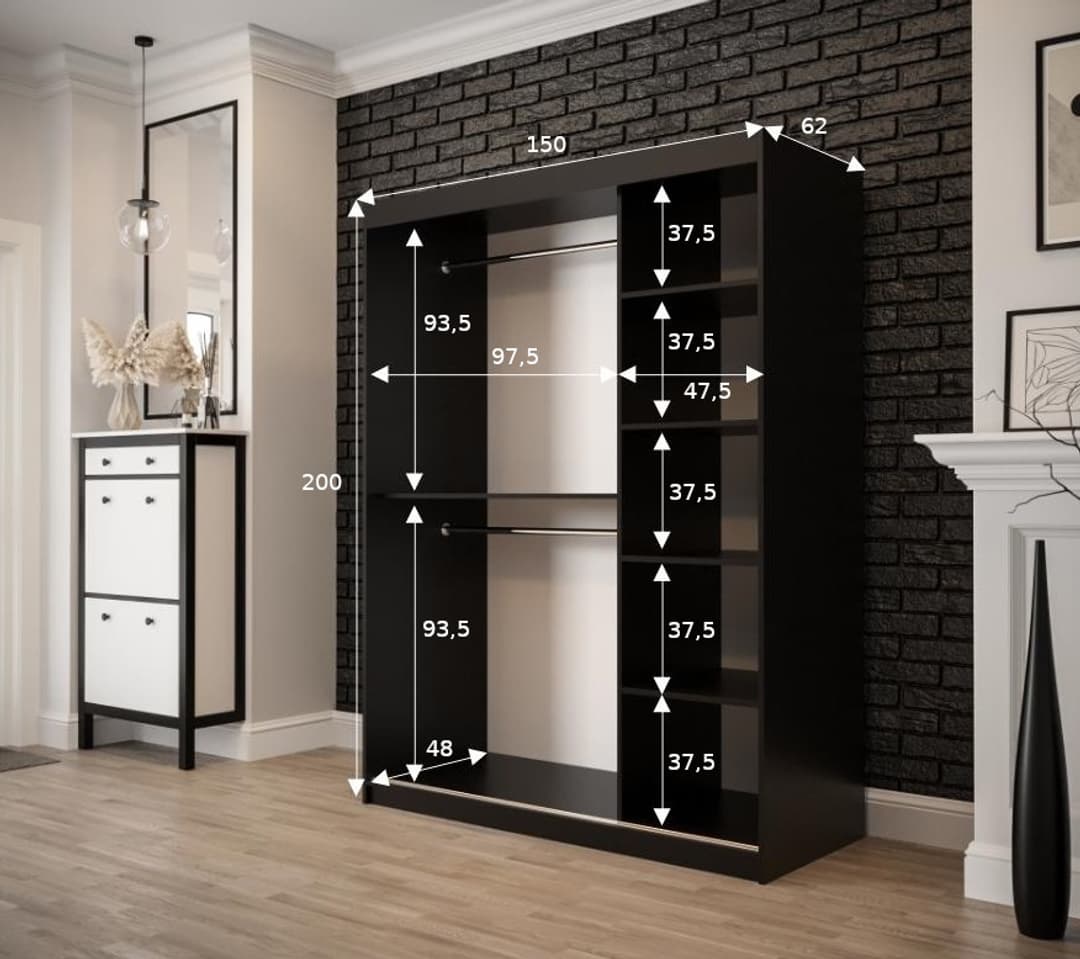 Liberty Tilburg I Sliding Door Wardrobe 150cm