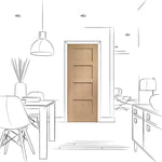 Internal Oak Shaker 4 Panel Fire Door FD30