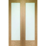 Internal Oak Pattern 10 Glazed Pair Of Doors With Clear Glass
