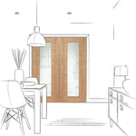 Internal Oak Palermo Glazed Pair Of French Doors With Clear Glass