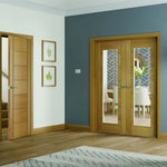 Internal Oak Palermo Glazed Pair Of French Doors With Clear Glass