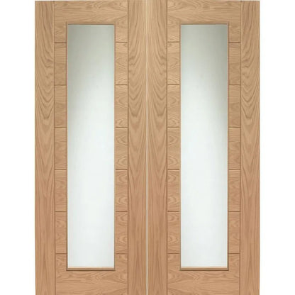 Internal Oak Palermo Rebated Pair Of French Doors With Clear Glass
