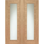 Internal Oak Palermo Glazed Pair Of French Doors With Clear Glass