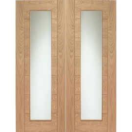 Internal Oak Palermo Glazed Pair Of French Doors With Clear Glass