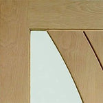Internal Oak Salerno Glazed Pair Of Doors With Clear Glass