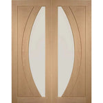 Internal Oak Salerno Glazed Pair Of Doors With Clear Glass